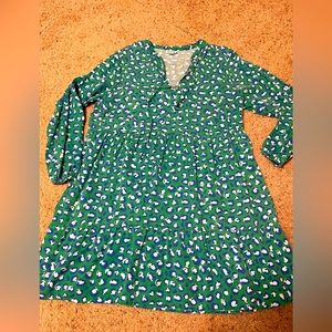 Grace Atwood The Drop animal print cotton dress with drop waist and ruffle XL